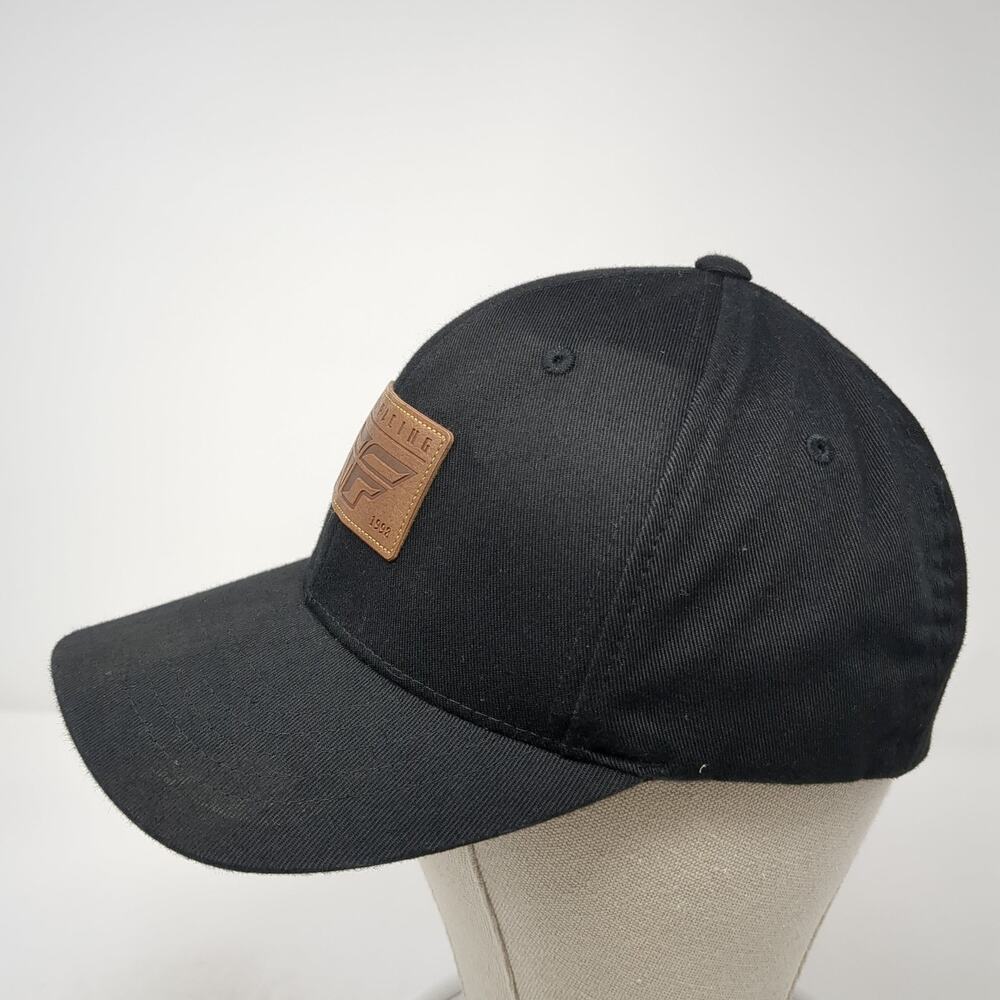 Fly Racing Leather Patch Fitted Hat Solid Black X… - image 3